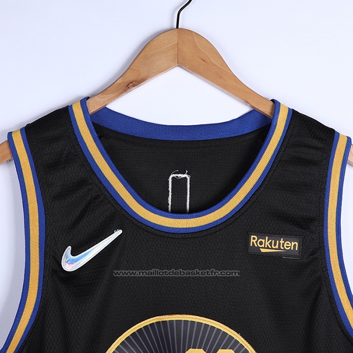 Maillot Golden State Warriors Stephen Curry #30 Ville 2021-22 Noir